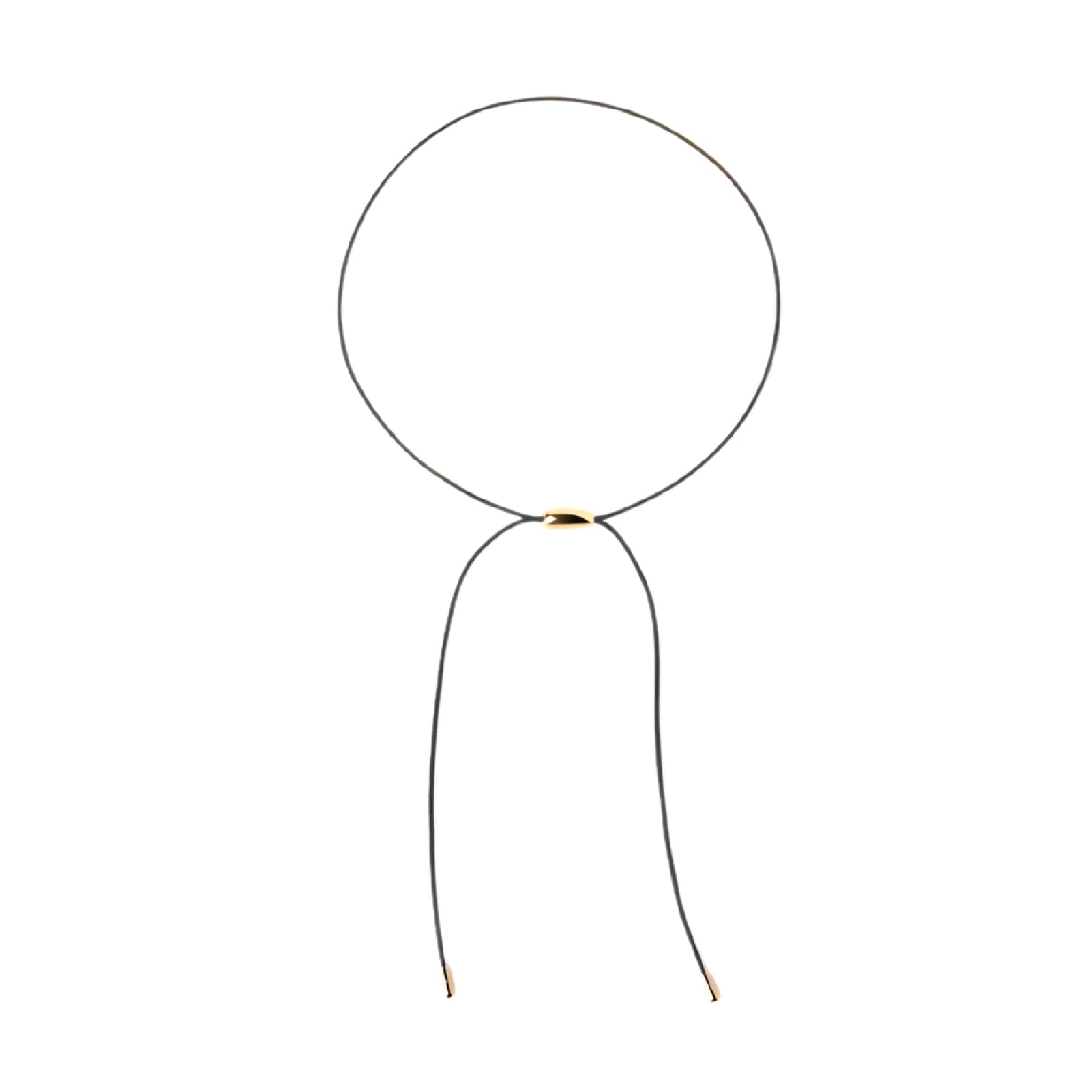 Collana regolabile PDPAOLA Rodeo con corda nera e goccia dorata MISURA UNICA