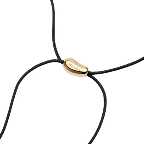 Collana regolabile PDPAOLA Rodeo con corda nera e goccia dorata MISURA UNICA