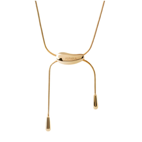 Collana PDPAOLA Rodeo argento placcatura oro 18kt e goccia MISURA UNICA