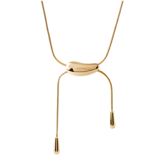 Collana PDPAOLA Rodeo argento placcatura oro 18kt e goccia MISURA UNICA