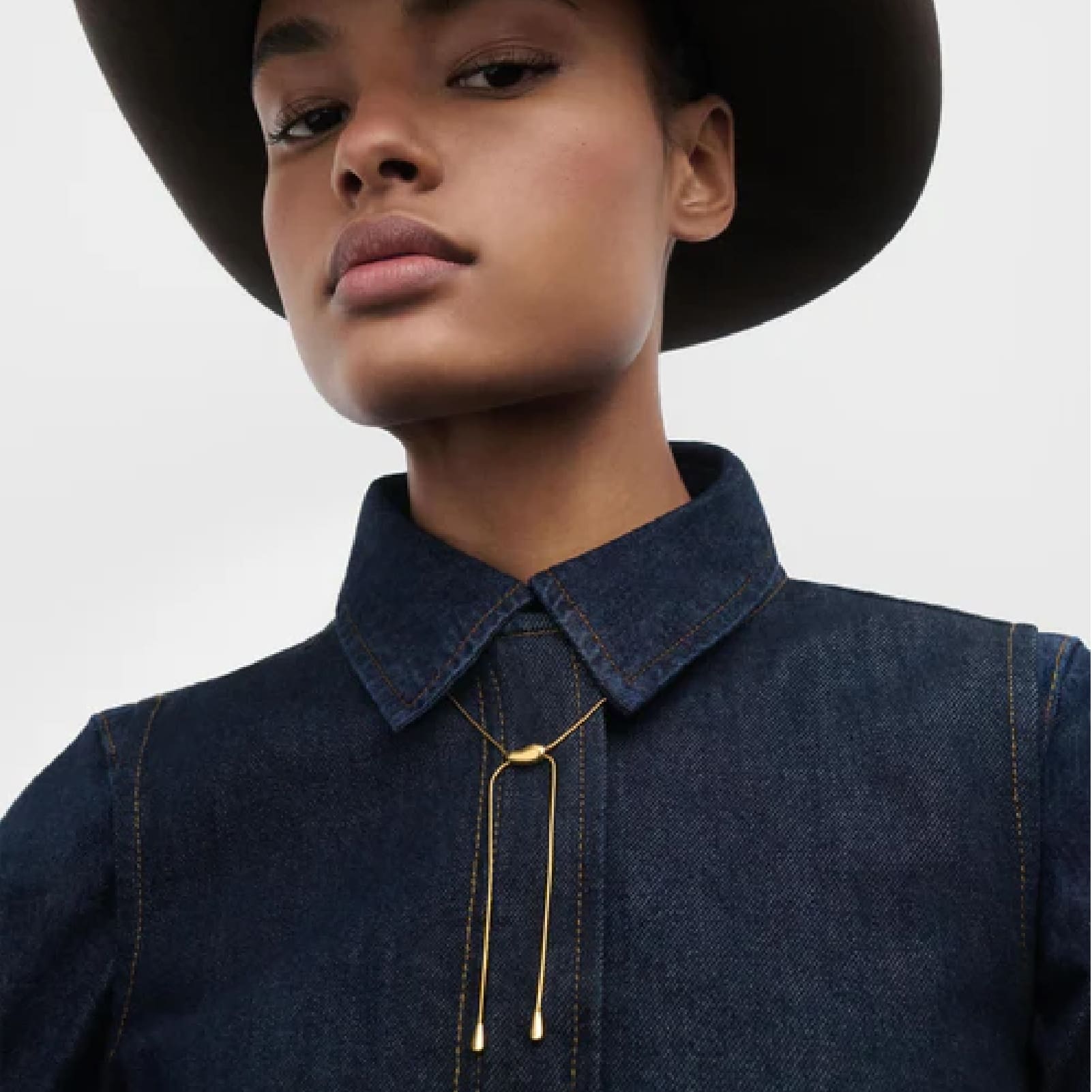 Collana PDPAOLA Rodeo argento placcatura oro 18kt e goccia MISURA UNICA