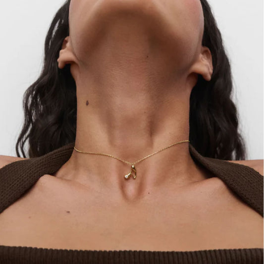 Collana PDPAOLA argento placcato oro 18kt e zircone lettera A MISURA UNICA