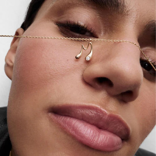 Collana PDPAOLA argento placcato oro 18kt e zircone lettera M MISURA UNICA