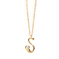 Collana PDPAOLA argento placcato oro 18kt e zircone lettera S MISURA UNICA