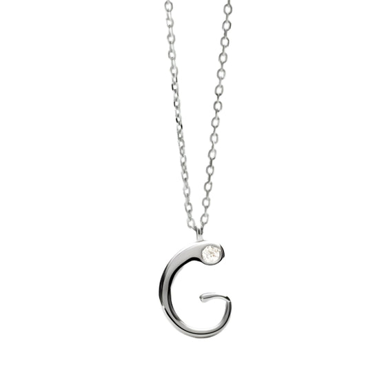 Collana girocollo PDPAOLA in argento e zircone lettera G MISURA UNICA