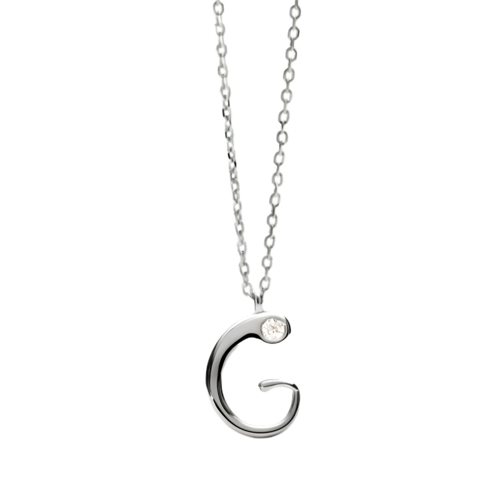 Collana girocollo PDPAOLA in argento e zircone lettera G MISURA UNICA
