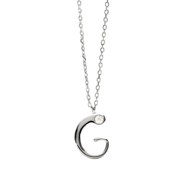 Collana girocollo PDPAOLA in argento e zircone lettera G MISURA UNICA