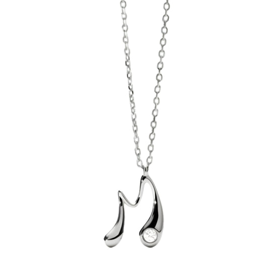 Collana girocollo PDPAOLA in argento e zircone lettera M MISURA UNICA
