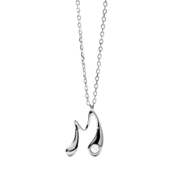 Collana girocollo PDPAOLA in argento e zircone lettera M MISURA UNICA