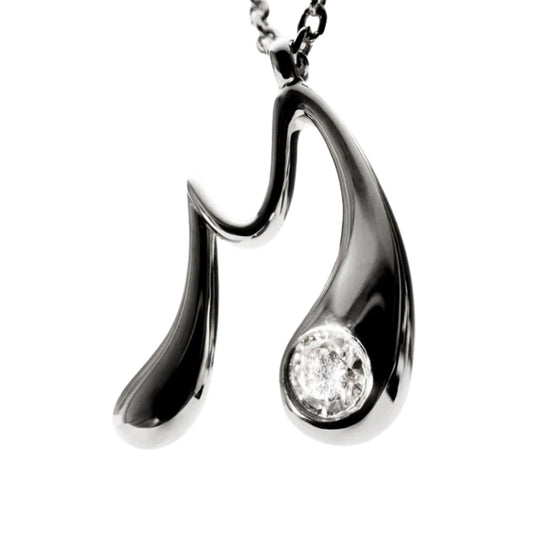 Collana girocollo PDPAOLA in argento e zircone lettera M MISURA UNICA