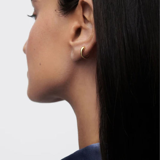 Mono orecchino cerchio PDPAOLA Loop argento placcatura oro MISURA UNICA