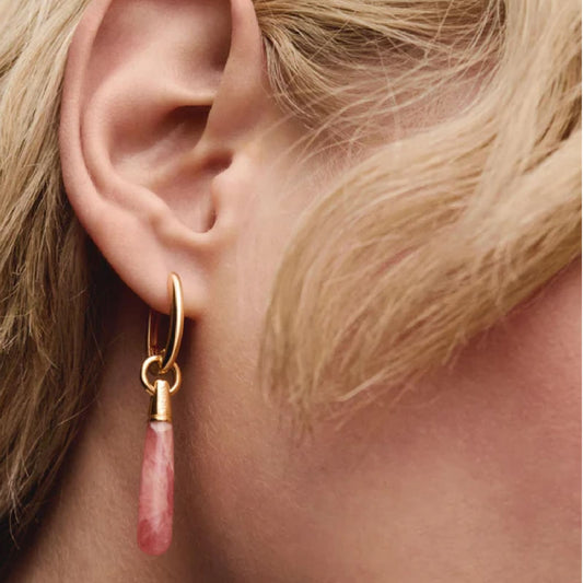 Mono orecchino cerchio PDPAOLA Rhodocrosite Jupiter large rosa MISURA UNICA