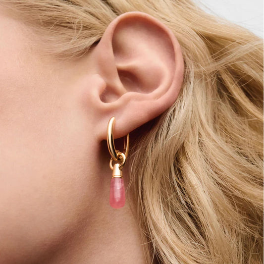 Mono orecchino cerchio PDPAOLA Rhodocrosite Jupiter rosa MISURA UNICA