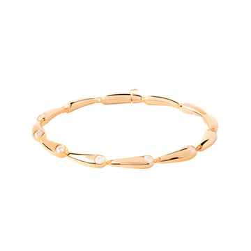 Bracciale PDPAOLA argento dorato con maglie a goccia e zirconi 18 cm