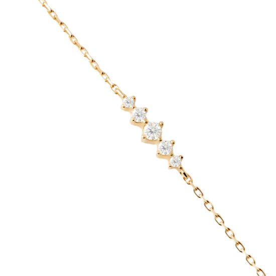 Bracciale PDPAOLA Essentials in argento dorato con zirconi Regolabile 15-18 cm