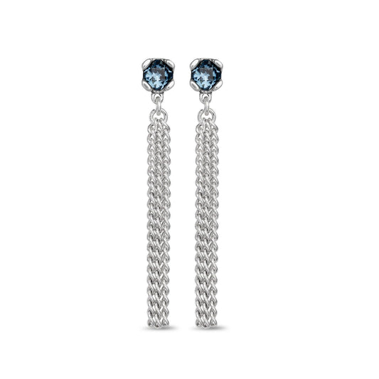 Orecchini donna Uno de 50 Charismatic lega metallica cristalli blu catene pendenti PEN0911AZUMTL0U-1