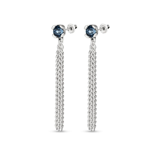Orecchini donna Uno de 50 Charismatic lega metallica cristalli blu catene pendenti PEN0911AZUMTL0U-2