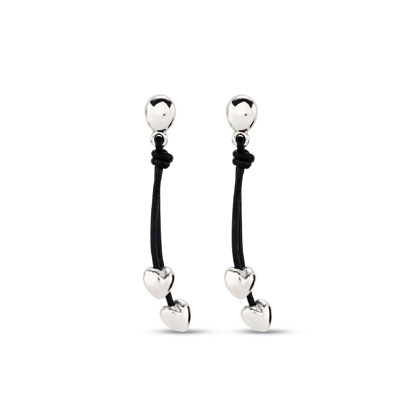 Orecchini donna Uno de 50 Beloved in cuoio con cuore in lega metallica PEN0933MARMTL0U-1