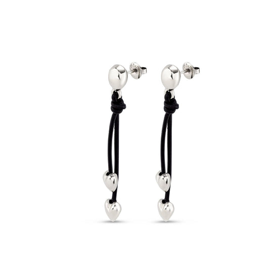 Orecchini donna Uno de 50 Beloved in cuoio con cuore in lega metallica PEN0933MARMTL0U-2