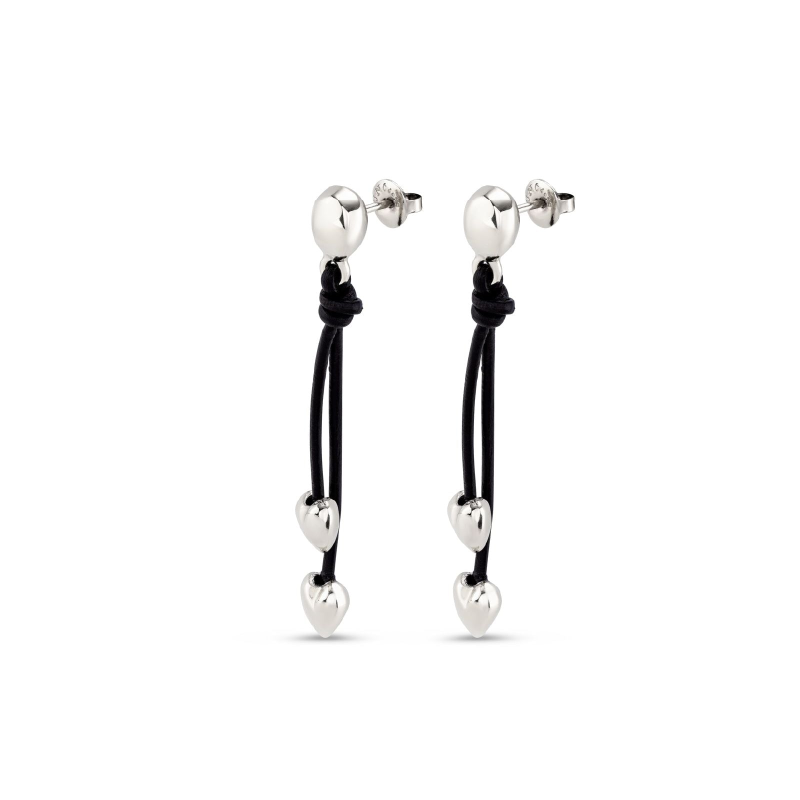 Orecchini donna Uno de 50 Beloved in cuoio con cuore in lega metallica PEN0933MARMTL0U-2