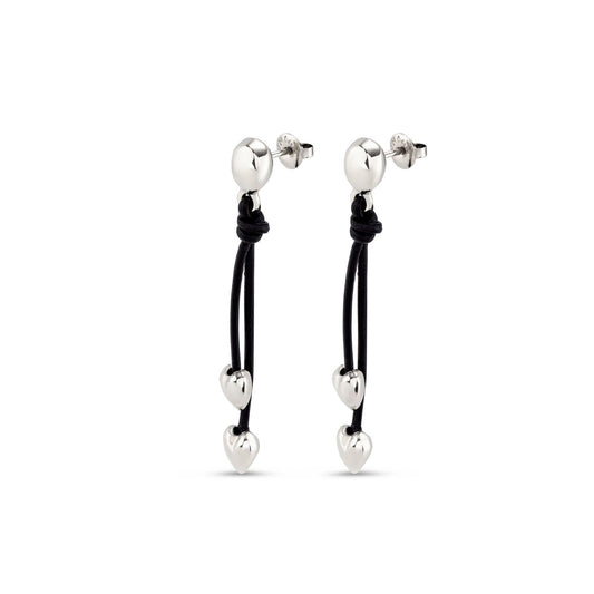Orecchini donna Uno de 50 Beloved in cuoio con cuore in lega metallica PEN0933MARMTL0U-2