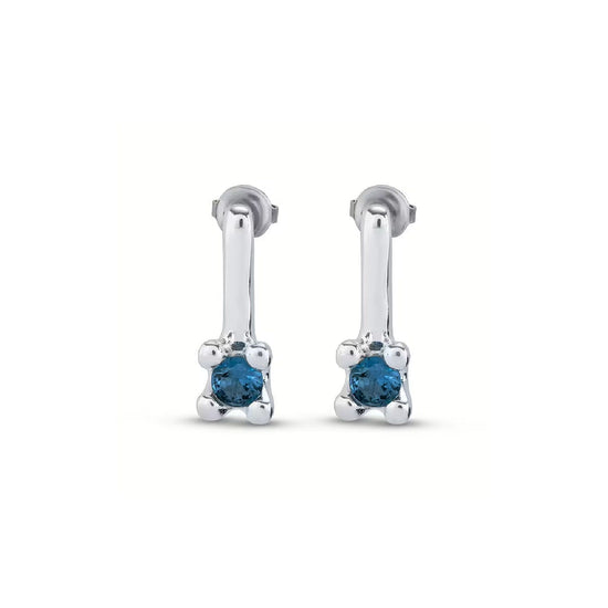 Orecchini pendenti Uno de 50 donna placcata argento con zircone blu PEN0952AZUMTL0U-1