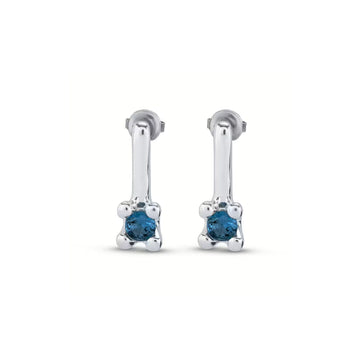Orecchini pendenti Uno de 50 donna placcata argento con zircone blu PEN0952AZUMTL0U-1