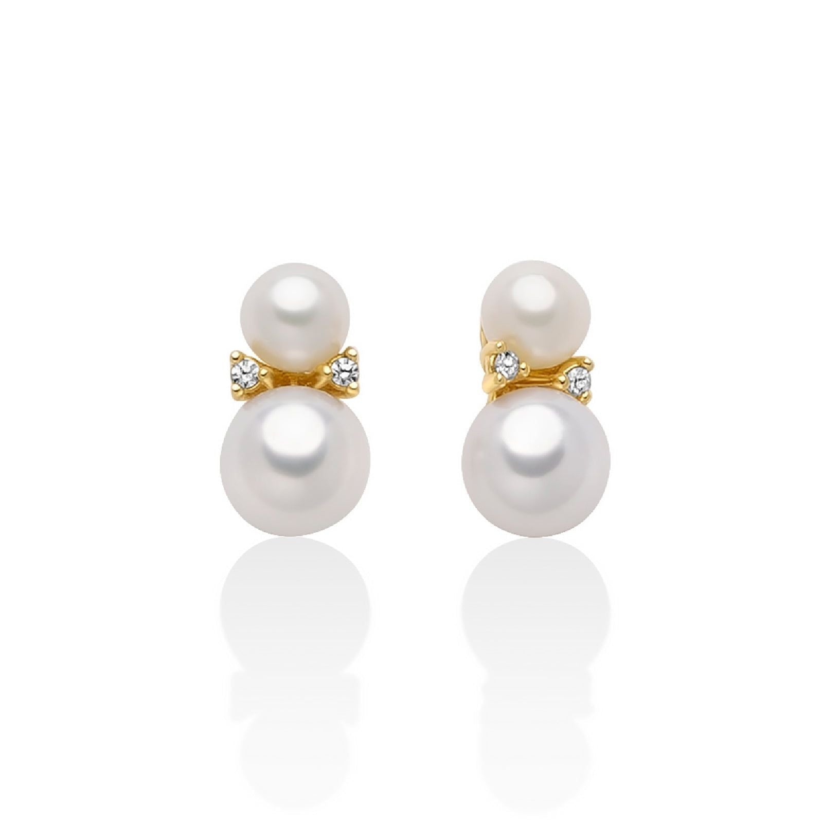 Orecchini donna Miluna Perle 375 oro giallo 4 diamanti 0,0132ct e perle PER2729X-1