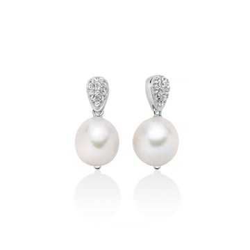 Orecchini donna Miluna Giochi di Perle argento 22 topazi 0,56ct perle 12/14 PER2739B-1