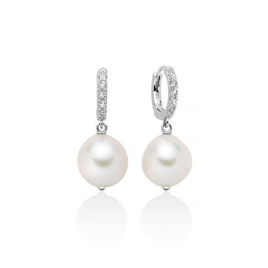 Orecchini donna Miluna Giochi di Perle argento 10 topazi 0,4ct perle 12/14 PER2740B-1