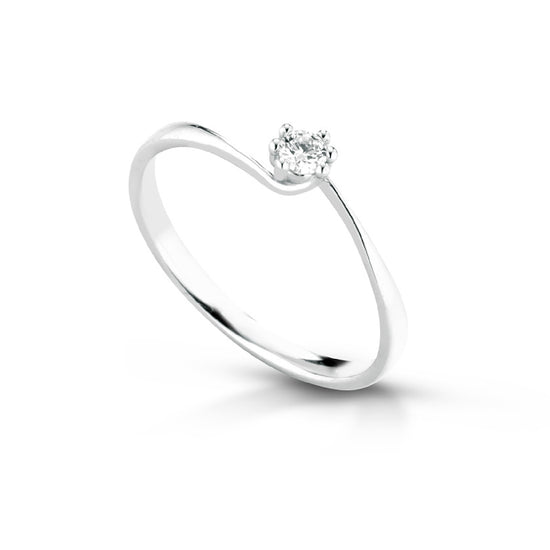 Anello solitario PG Gioielli oro 18kt con diamante 0,10ct G VS SU MISURA
