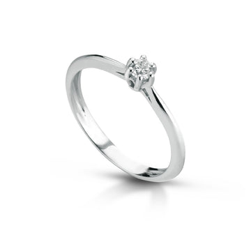 Anello solitario PG Gioielli oro 18kt con diamante 0,10ct G VS SU MISURA