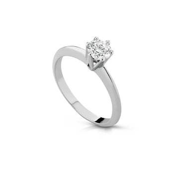 Anello solitario PG Gioielli oro 18kt con diamante 0,10ct G VS SU MISURA