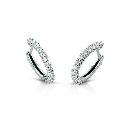 Orecchini cerchio PG Gioielli oro 18kt con diamante 0,37ct G VS MISURA UNICA