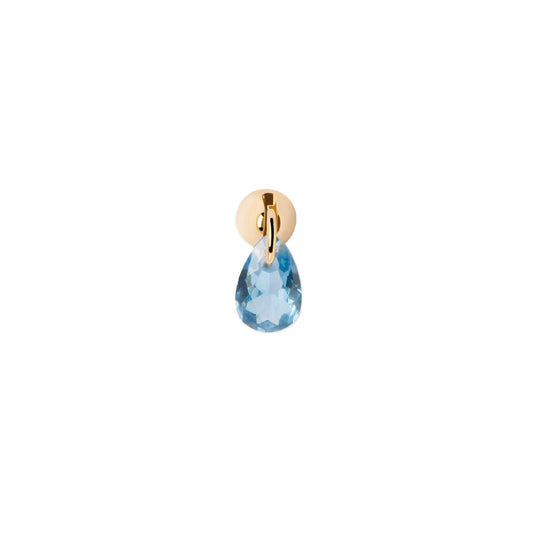 Mono orecchino donna PDPAOLA Essential Lily argento dorato zircone blu PG01-202-U-1