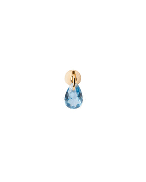 Mono orecchino da donna della collezione PDPAOLA Essential in argento 925 dorato con zircone blu pendente PG01-202-U