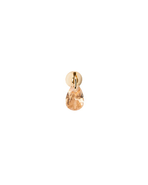 Mono orecchino da donna della collezione PDPAOLA Essential in argento 925 dorato con zircone rosa pesca pendente PG01-204-U