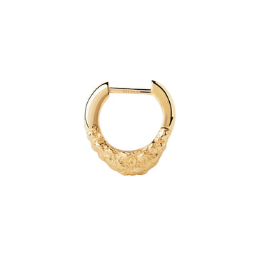Orecchino singolo PDPAOLA Duna donna argento dorato con texture fusa PG01-227-U-1