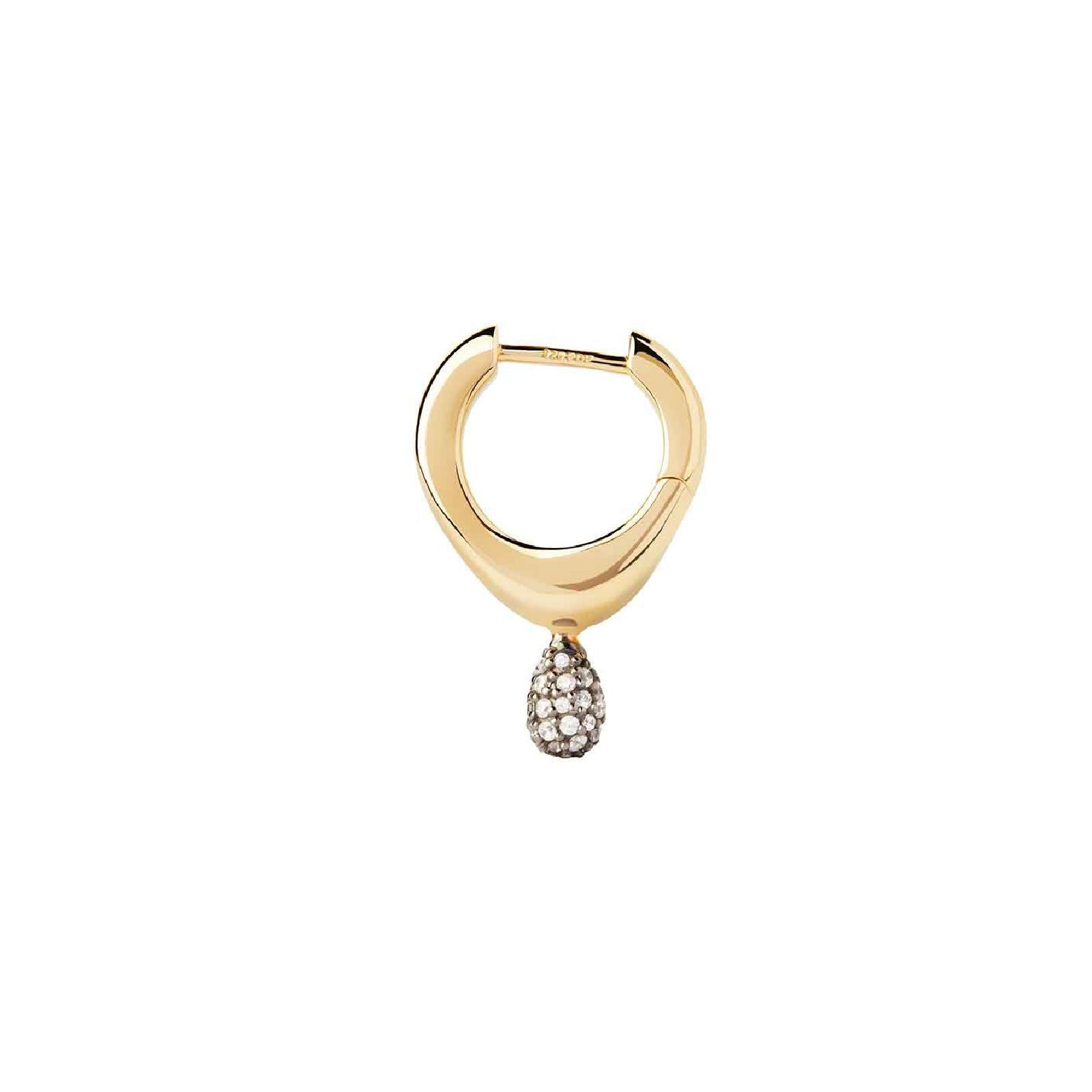 Orecchino singolo PDPAOLA Lava donna argento dorato pendente con zirconi PG01-230-U-1