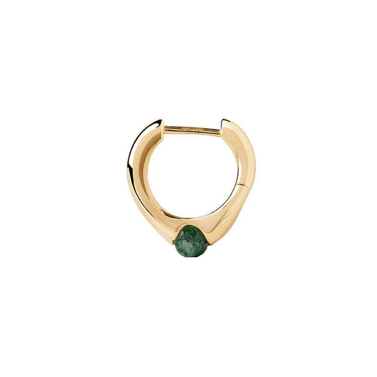 Orecchino singolo PDPAOLA Oasis donna argento dorato con pietra avventurina PG01-232-U-1