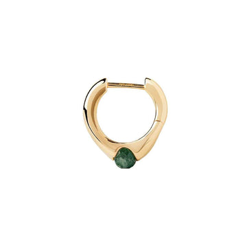 Orecchino singolo PDPAOLA Oasis donna argento dorato con pietra avventurina PG01-232-U-1