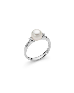 Anello da donna Miluna Anelli Con Perle in oro bianco 18 kt con perla 7,5/8 e 8 diamanti 0,06ct PLI1633