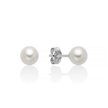 Orecchini lobo donna Miluna Perle 375 in oro bianco con due perle 5,5/6 PPL556BBMX-1