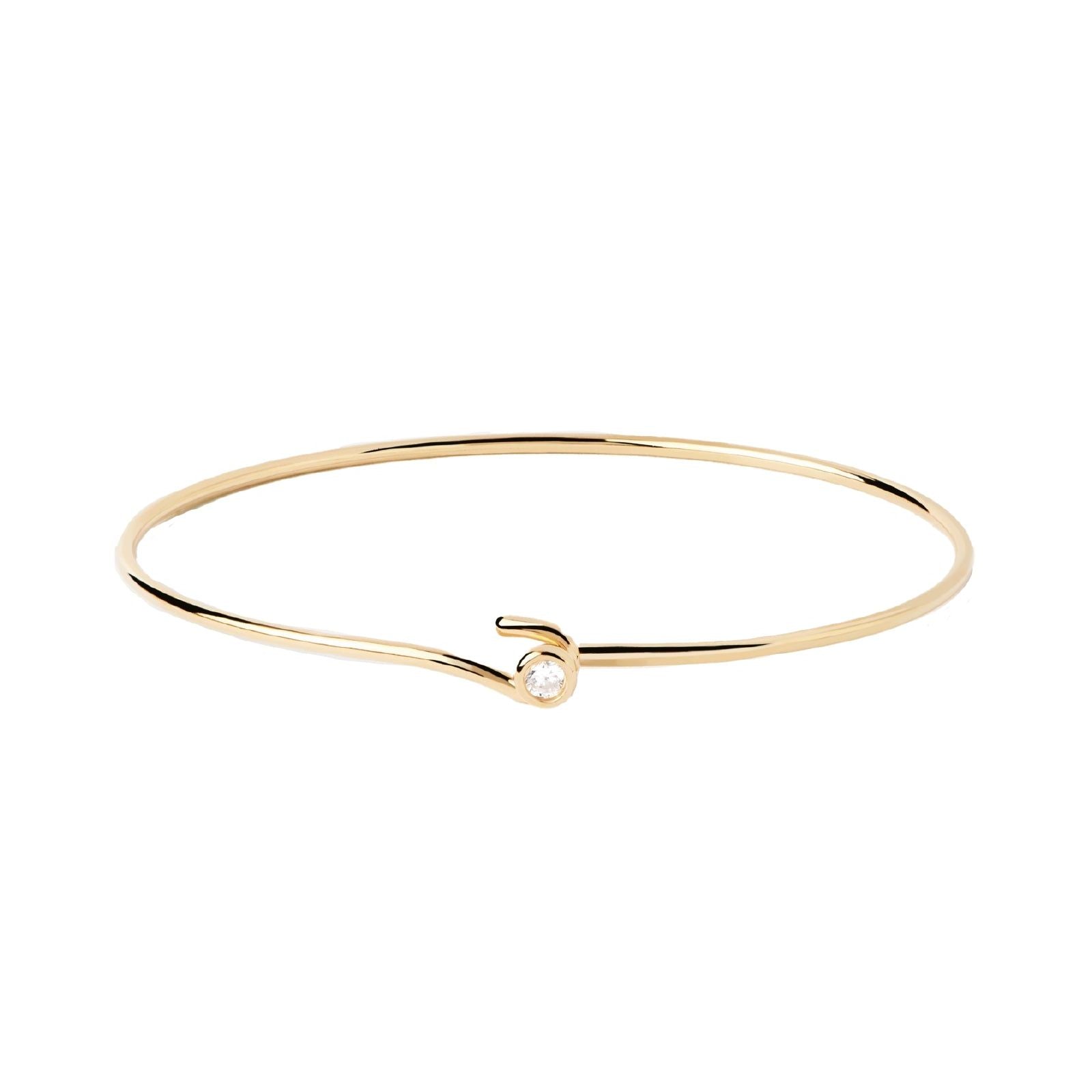 Bracciale bangle donna PDPAOLA Essential argento oro con zircone PU01-619-U-1