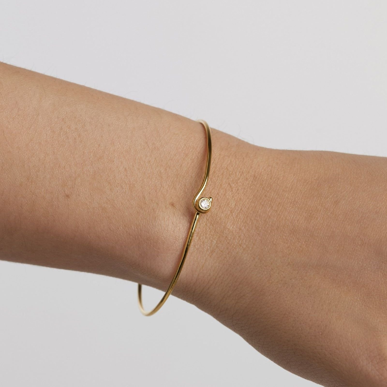Bracciale bangle donna PDPAOLA Essential argento oro con zircone PU01-619-U-4
