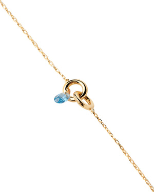 Bracciale catena da donna della collezione PDPAOLA Essential in argento 925 dorato con zircone blu pendente PU01-774-U