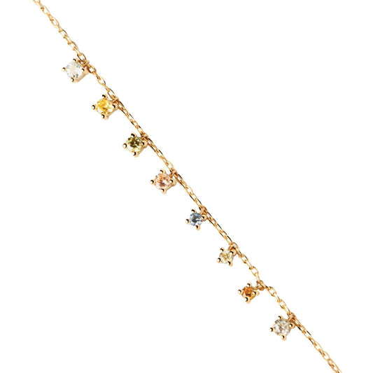 Bracciale donna PDPAOLA Essential Rainbow argento dorato zirconi multicolor PU01-782-U-1