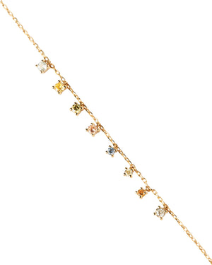 Bracciale catena da donna della collezione PDPAOLA Essential Rainbow in argento 925 dorato con 8 zirconi multicolor PU01-782-U