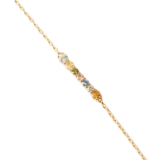 Bracciale donna PDPAOLA Essential Rainbow argento dorato linea zirconi multicolor PU01-788-U-1