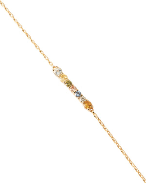 Bracciale catena da donna della collezione PDPAOLA Essential Rainbow in argento 925 dorato con linea rigida di zirconi multicolor PU01-788-U